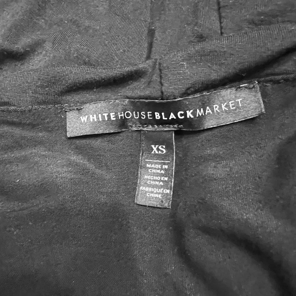 White House Black Market Blouse Women XS Black Long Sleeve Button Layered (A0126 - Picture 4 of 5